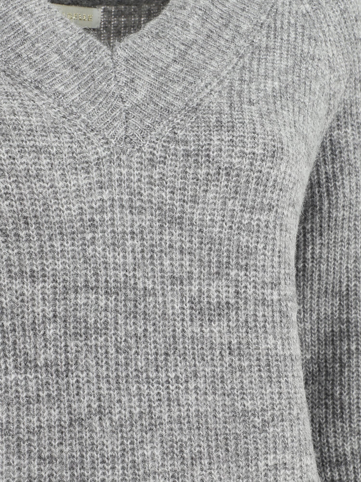 Robe pull à col en V - Gris - 3