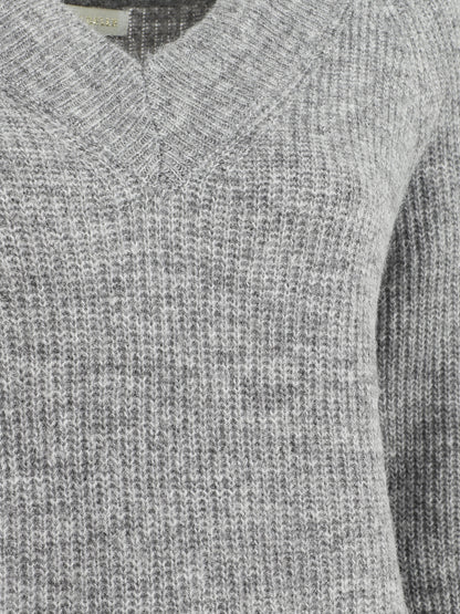 Robe pull à col en V - Gris - 3