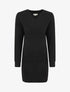 Robe pull à col en V - Noir - 1