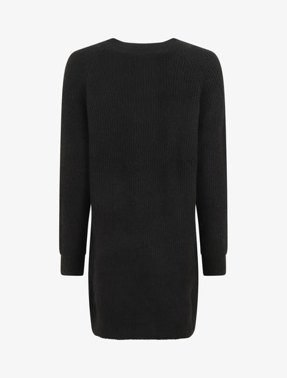 Robe pull à col en V - Noir - 2