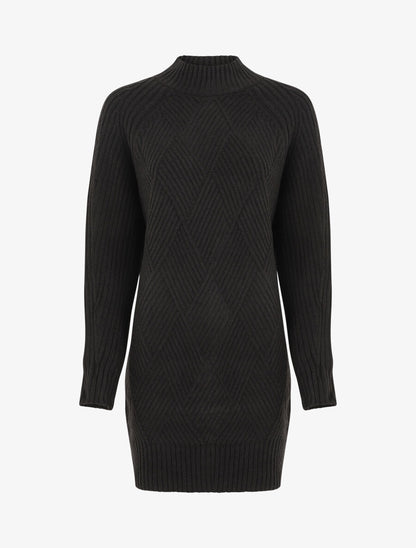 Robe pull à col montant - Noir - 5