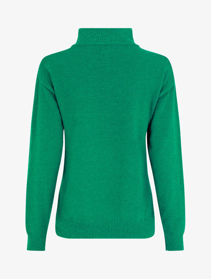 Pull uni à col montant zippé - Vert - 2