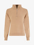 Pull uni à col montant zippé - Camel - 5