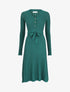 Robe pull côtelée coupe patineuse - Vert sapin - 1