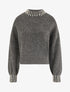 Pull col à perles - Gris - 5