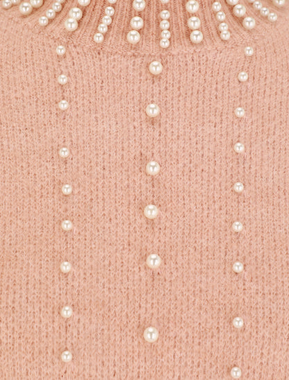 Pull à perles - Rose poudré - 3