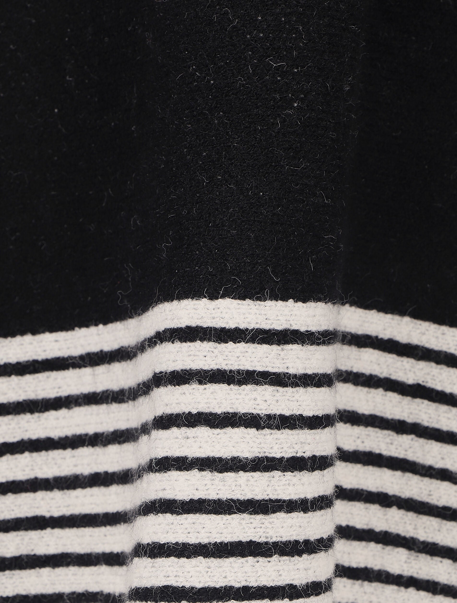 Pull carré oversize à bords rayés - Noir - 4
