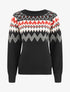 Pull col rond à motif jacquard - Noir - 1