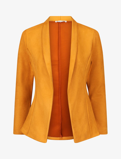 Blazer ajustée en suédine - Moutarde - 1