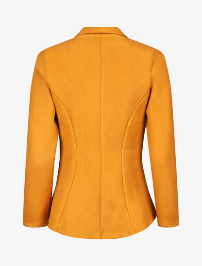 Blazer ajustée en suédine - Moutarde - 2