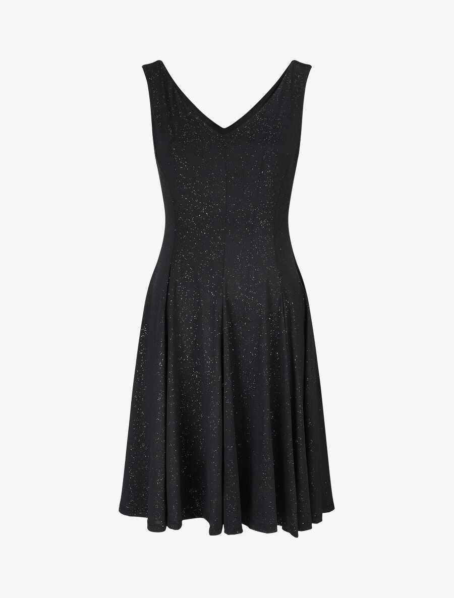 Robe patineuse sans manches à paillettes - Noir - 1