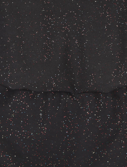 Robe courte sans manches à paillettes - Noir - 3