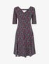 Robe évasée à petites fleurs - Marine - 5