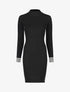 Robe pull à col montant et motifs grec - Noir - 5