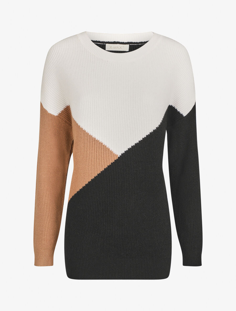 Pull oversize à motif graphique - Blanc/noir - 5