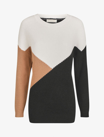 Pull oversize à motif graphique - Blanc/noir - 5