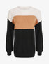 Pull oversize grandes rayures - Camel/noir - 5