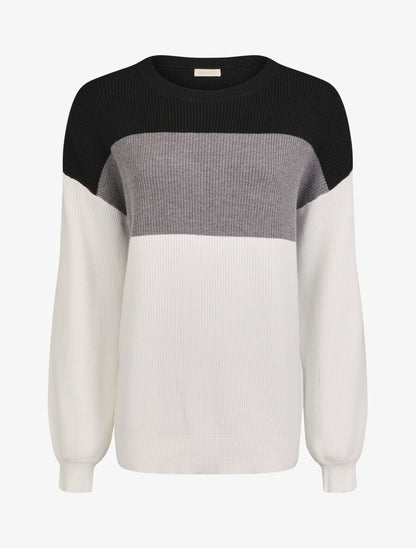 Pull oversize grandes rayures - Noir/blanc - 5