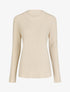 Pull droit côtelé en laine mélangée - Beige - 5