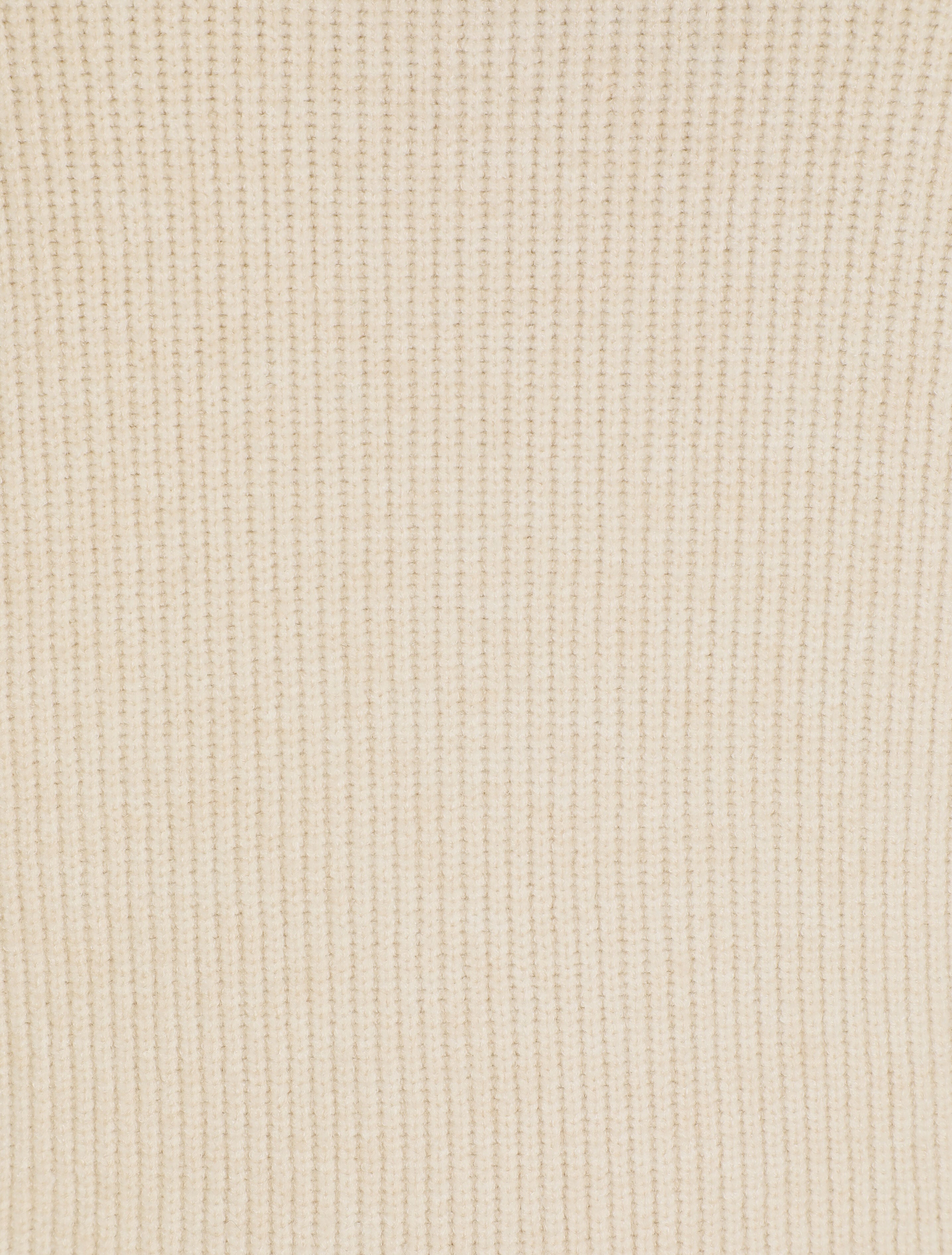 Pull droit côtelé en laine mélangée - Beige - 3