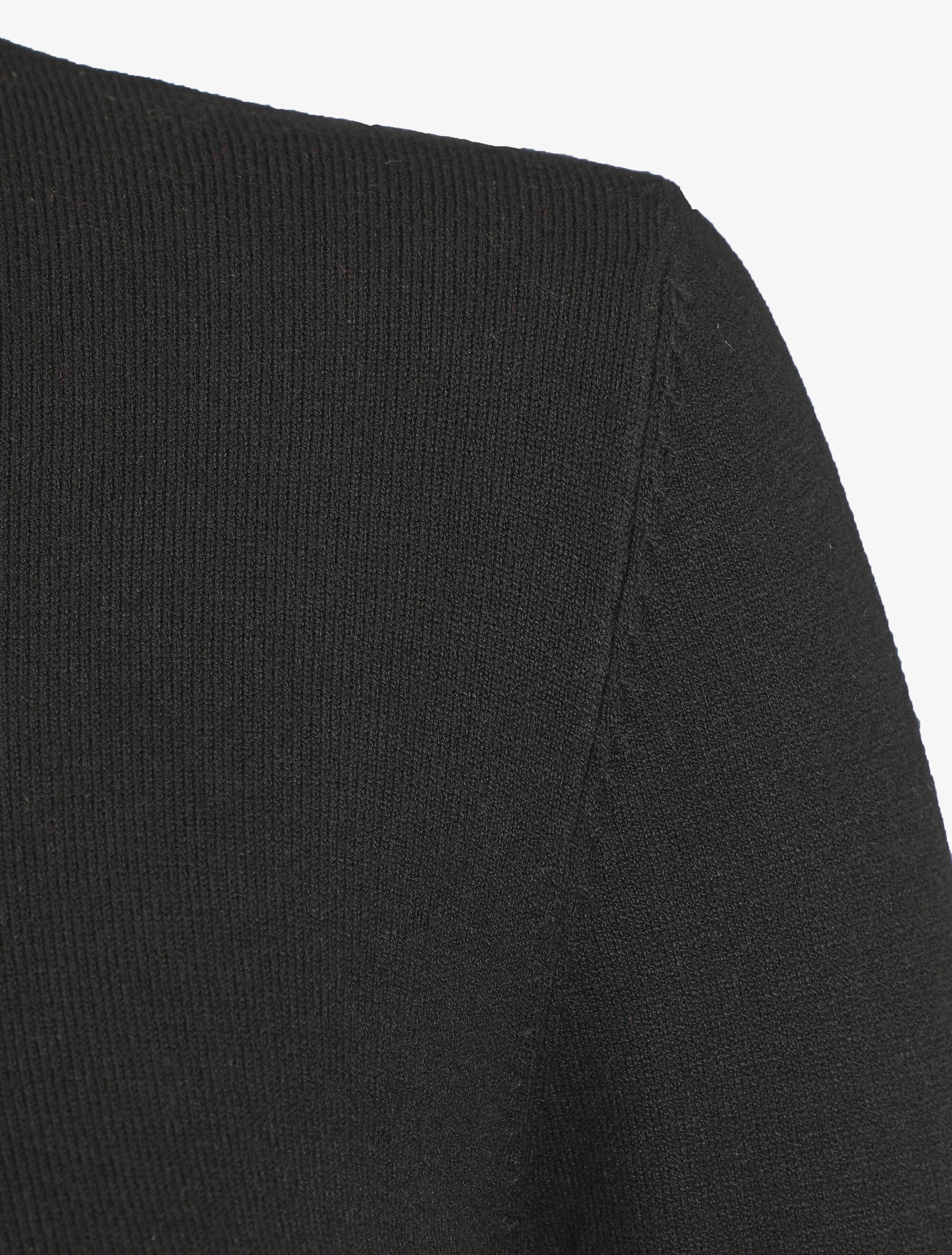 Pull fin en laine mélangée à col montant - Noir - 3