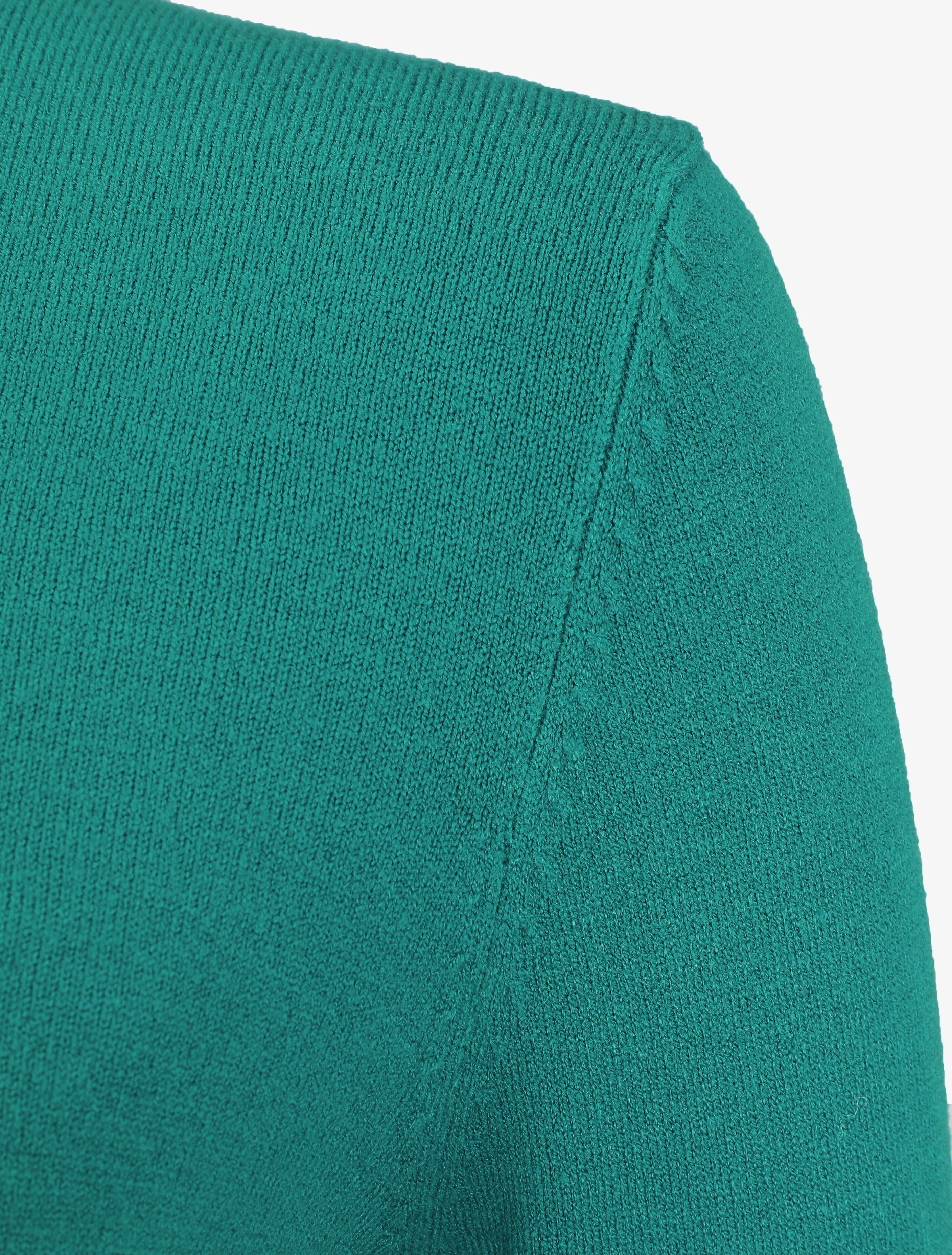 Pull fin en laine mélangée à col montant - Bleu canard - 3