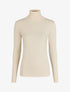 Pull fin en laine mélangée à col roulé - Beige - 1