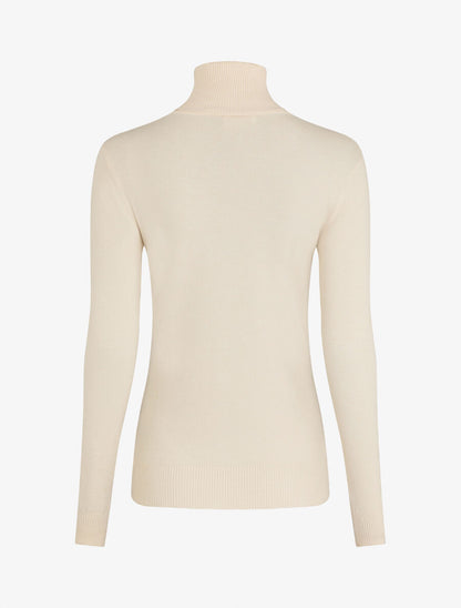 Pull fin en laine mélangée à col roulé - Beige - 2