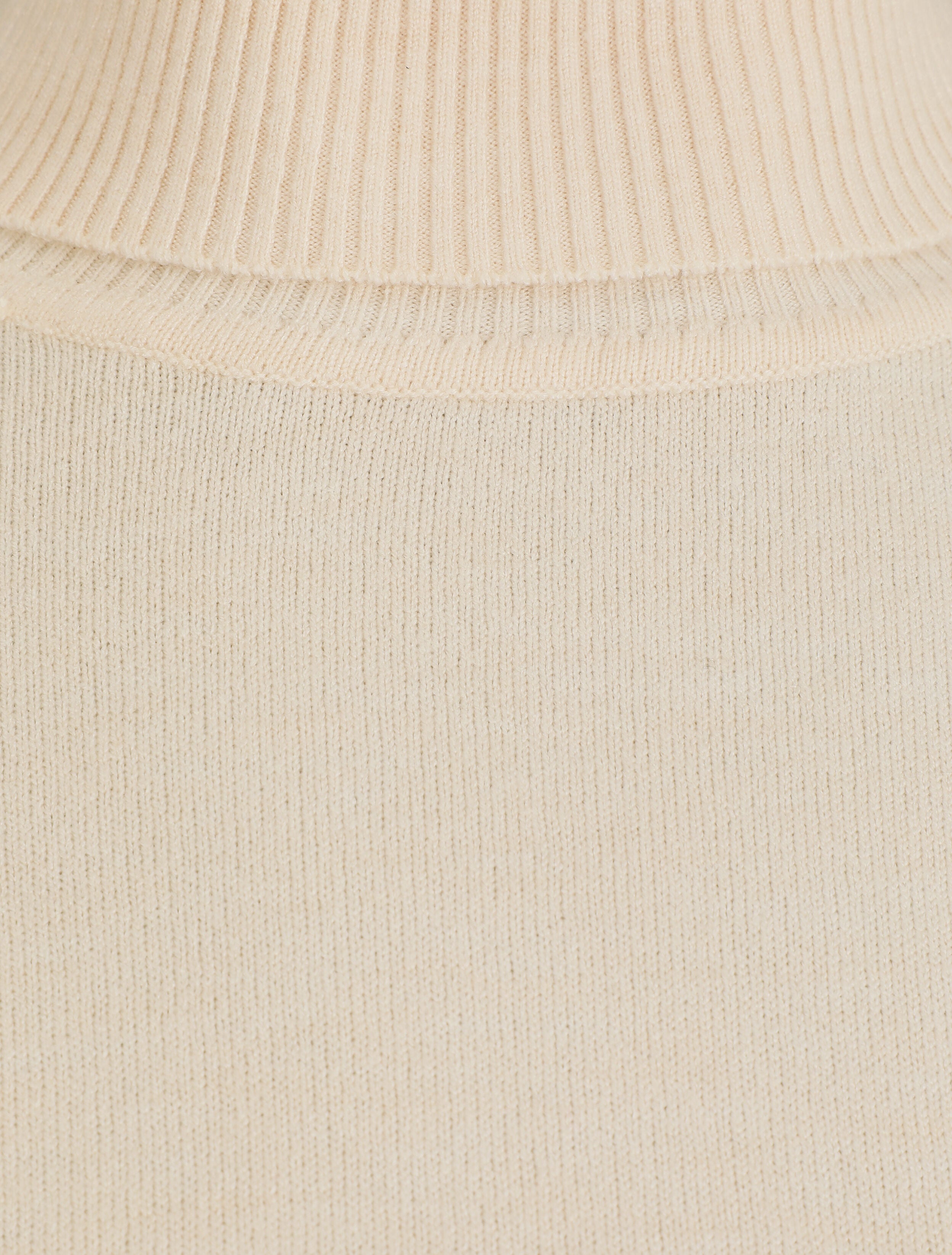 Pull fin en laine mélangée à col roulé - Beige - 3