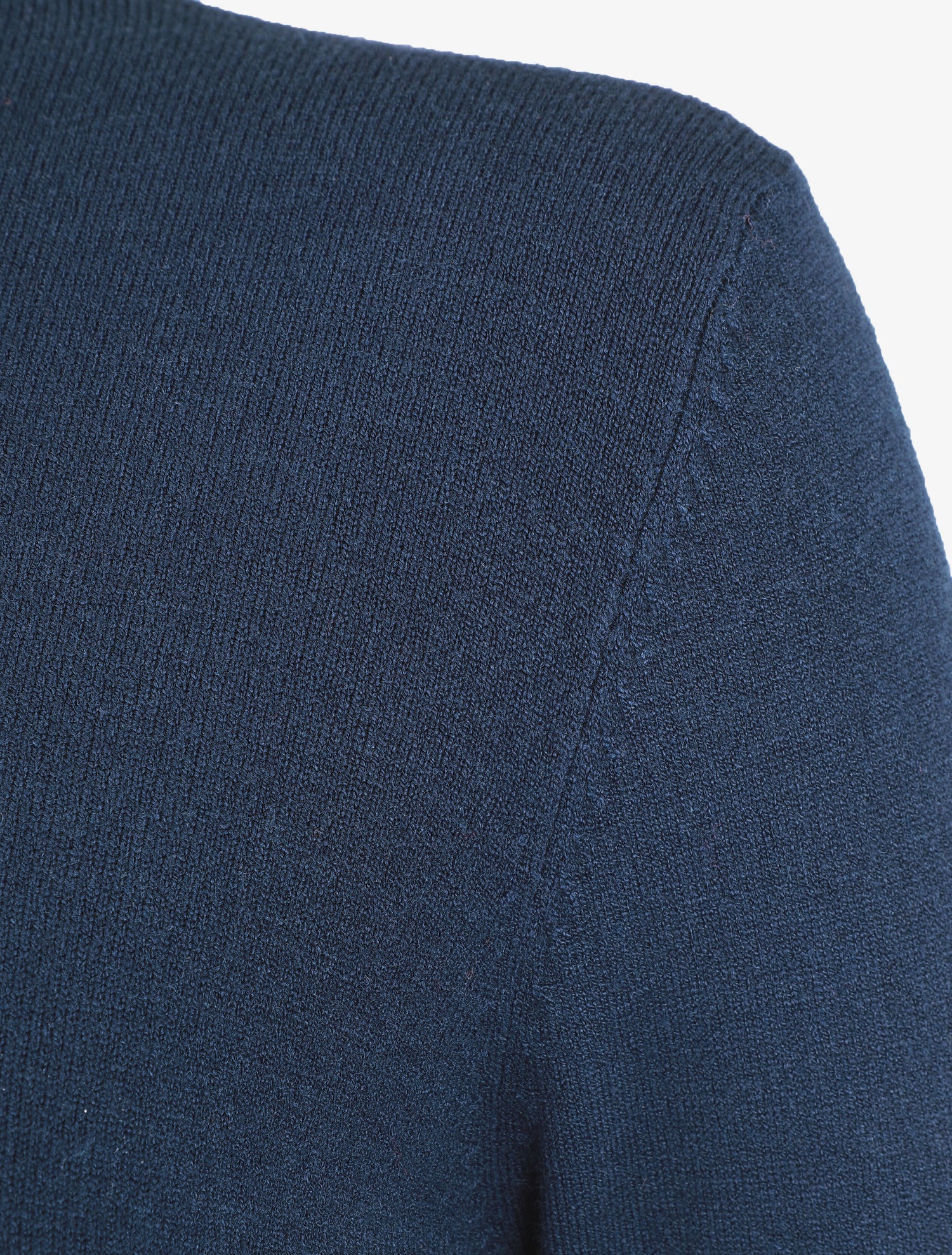 Pull fin en laine mélangée à col roulé - Marine - 3