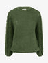 Pull en maille duveteuse ajourée et irisée - Kaki - 1