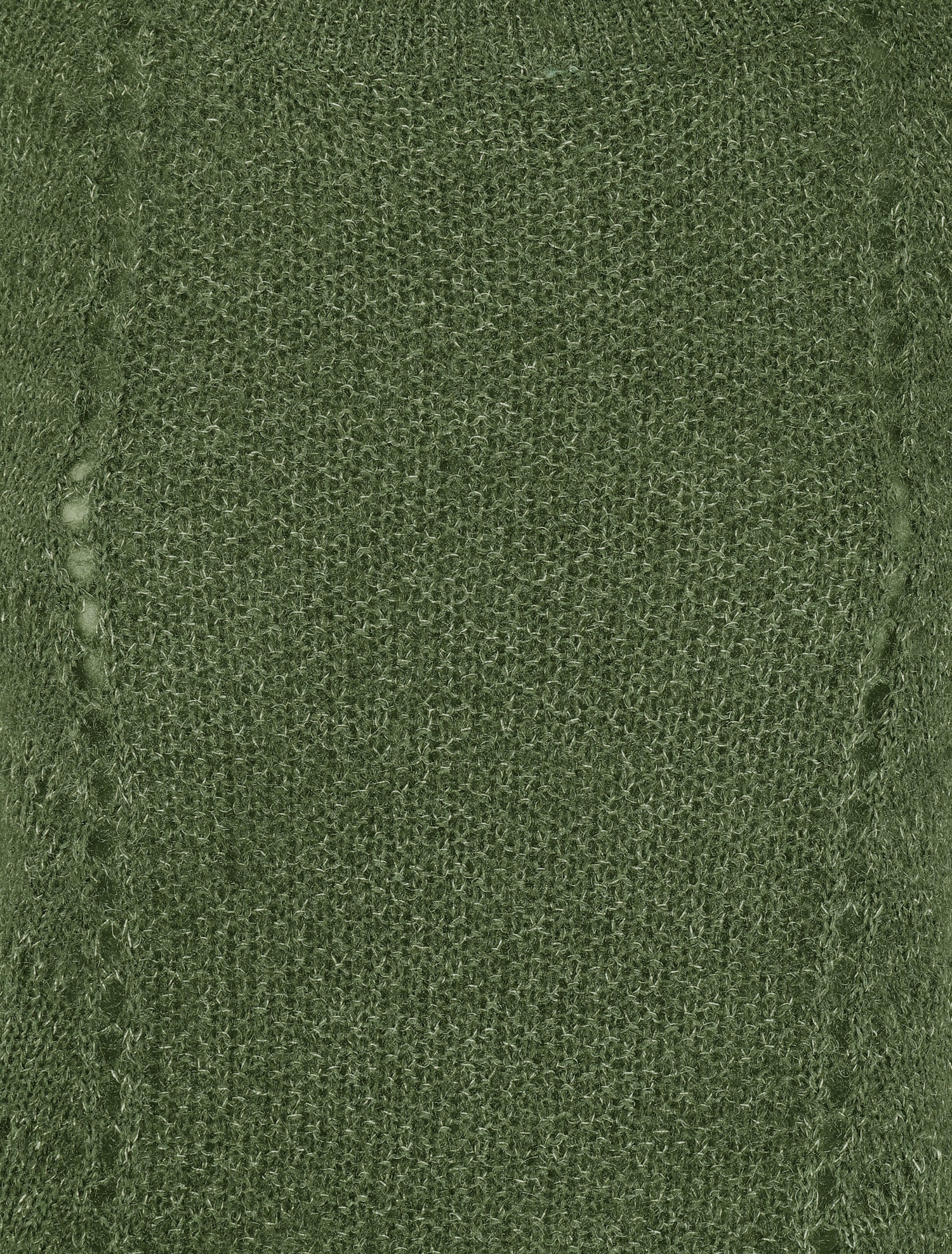 Pull en maille duveteuse ajourée et irisée - Kaki - 3