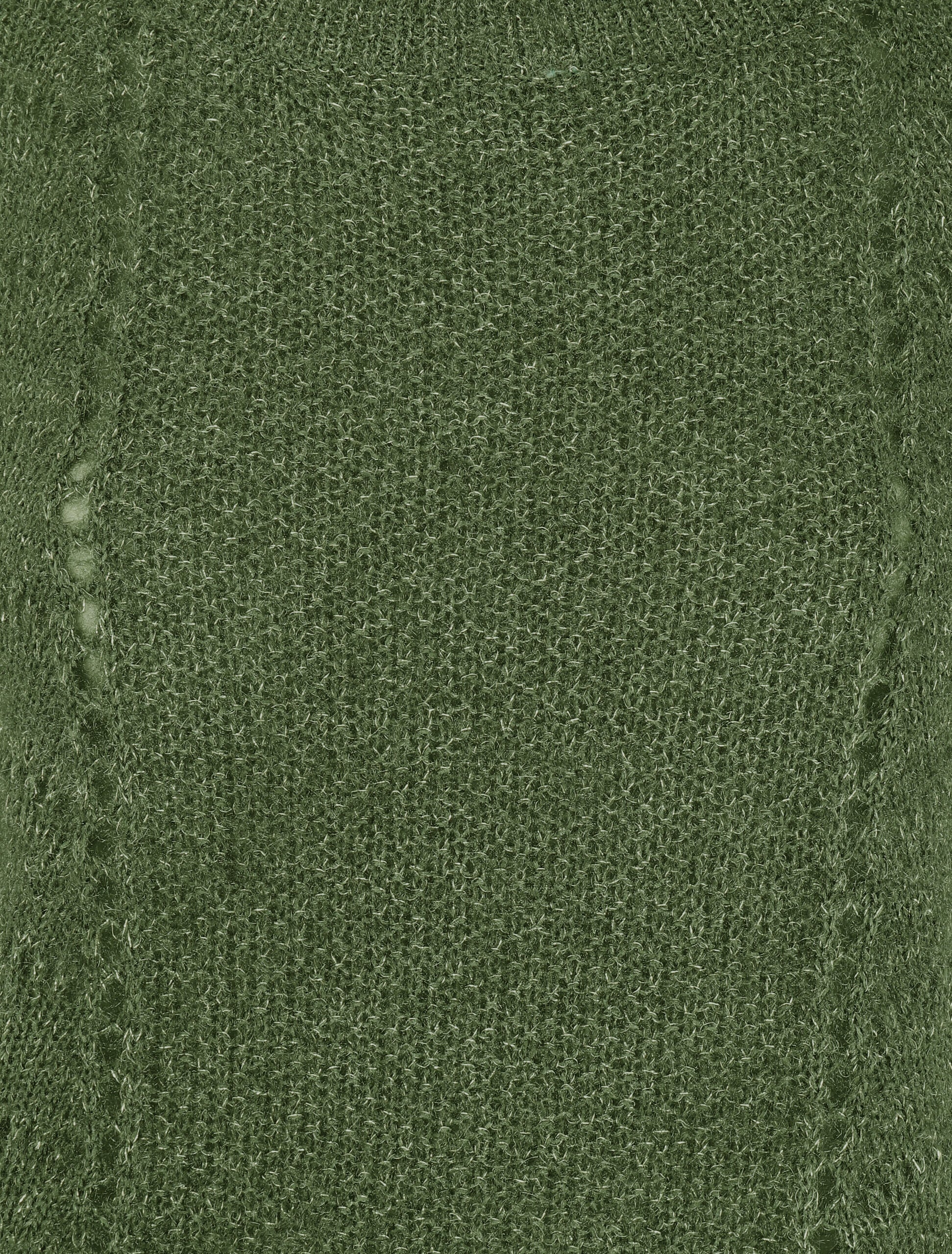 Pull en maille duveteuse ajourée et irisée - Kaki - 3
