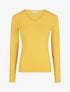 Pull fin en cachemire mélangée à col V - Jaune - 1