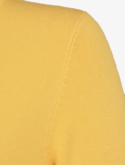 Pull fin en cachemire mélangée à col V - Jaune - 3