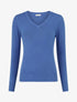 Pull en laine mélangée à col V - Bleu - 1