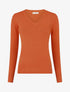 Pull en laine mélangée à col V - Corail - 1