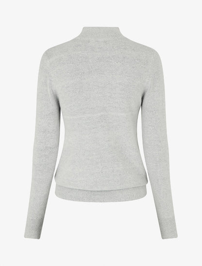 Pull col montant en cachemire mélangé - Gris clair - 2