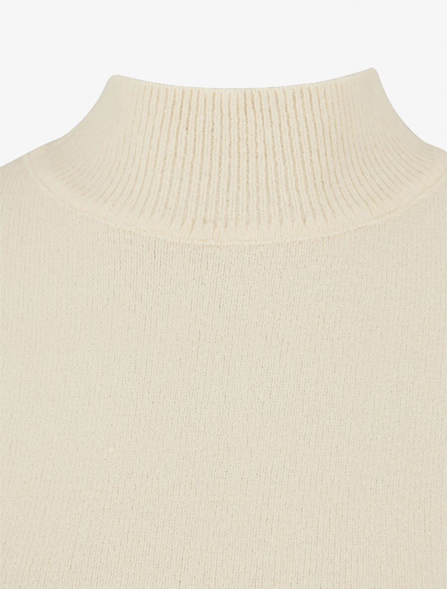 Pull col montant en cachemire mélangé - Beige - 3