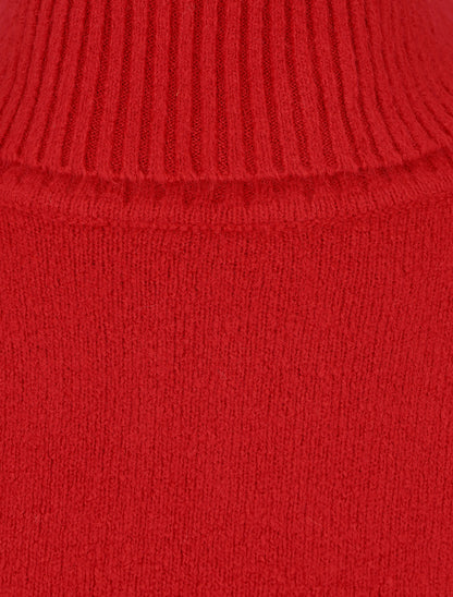 Pull col roulé en cachemire mélangé - Rouge - 3
