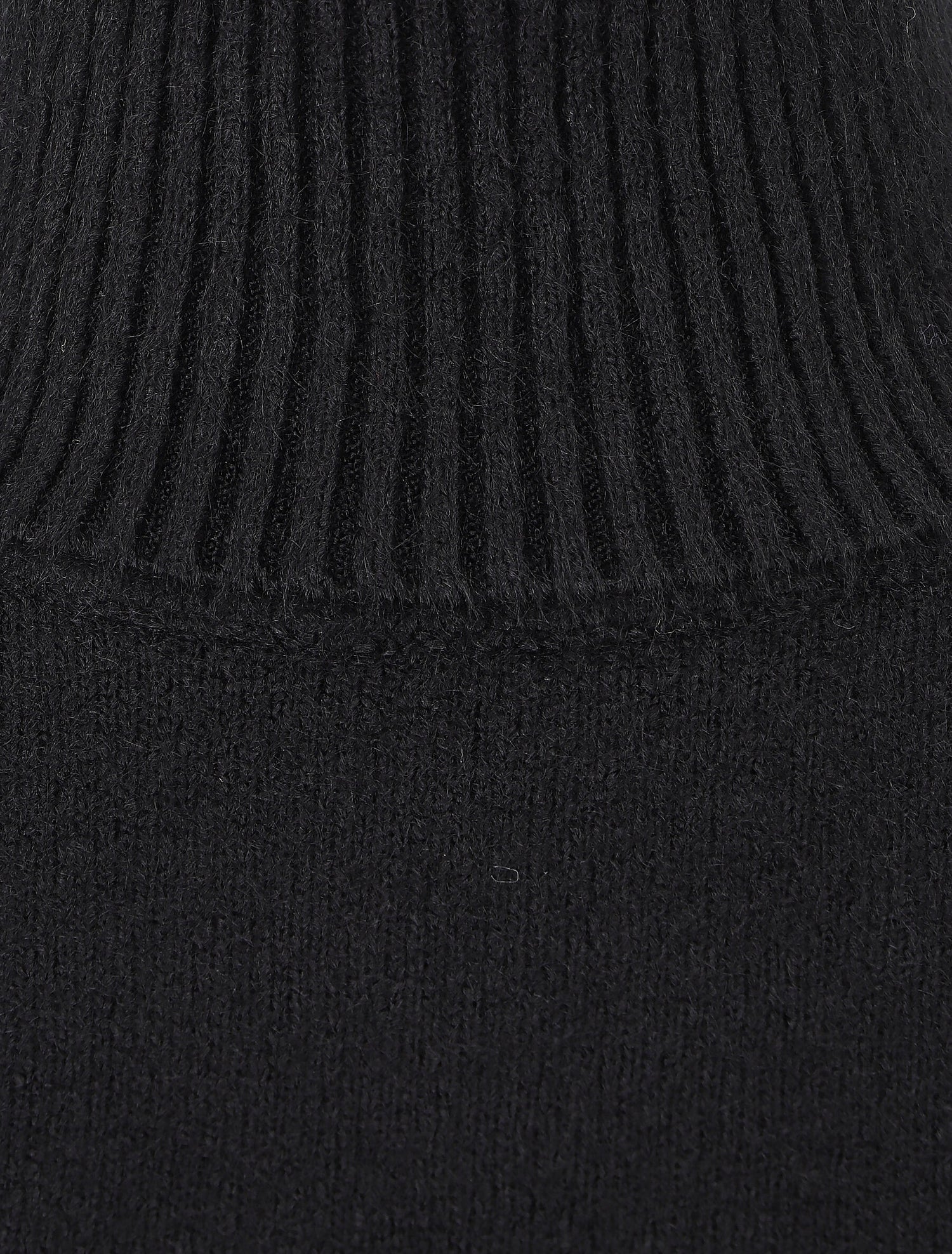 Pull col roulé en laine mélangée - Noir - 3