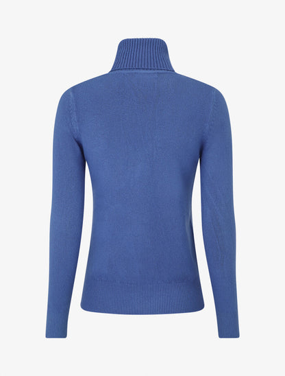 Pull col roulé en laine mélangée - Bleu - 2