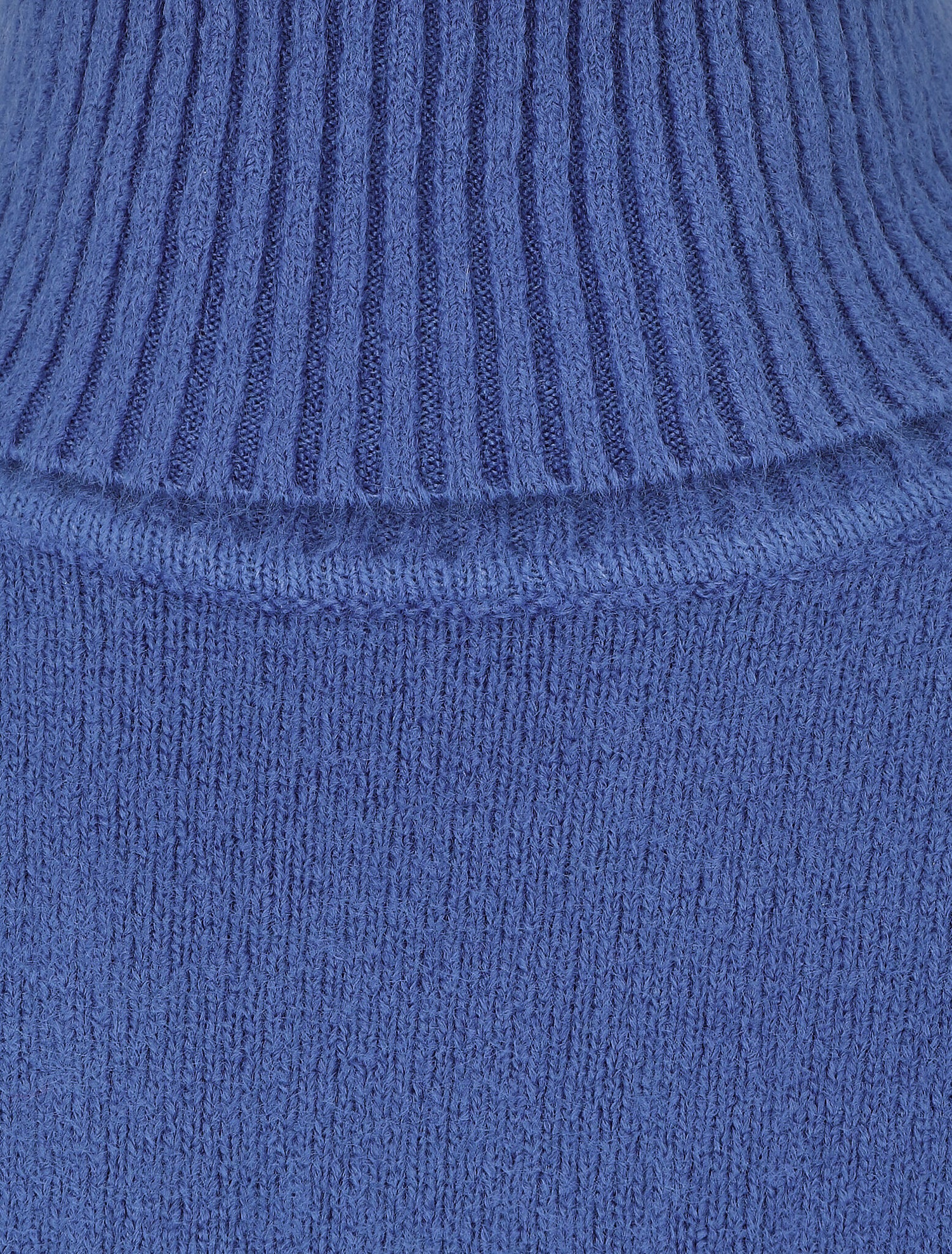 Pull col roulé en laine mélangée - Bleu - 3