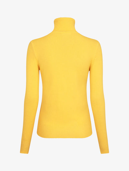 Pull col roulé en laine mélangée - Jaune - 2