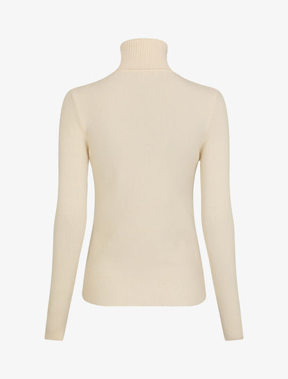 Pull col roulé en laine mélangée - Beige - 2