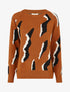 Pull en laine mélangée imprimé vintage - Marron - 5