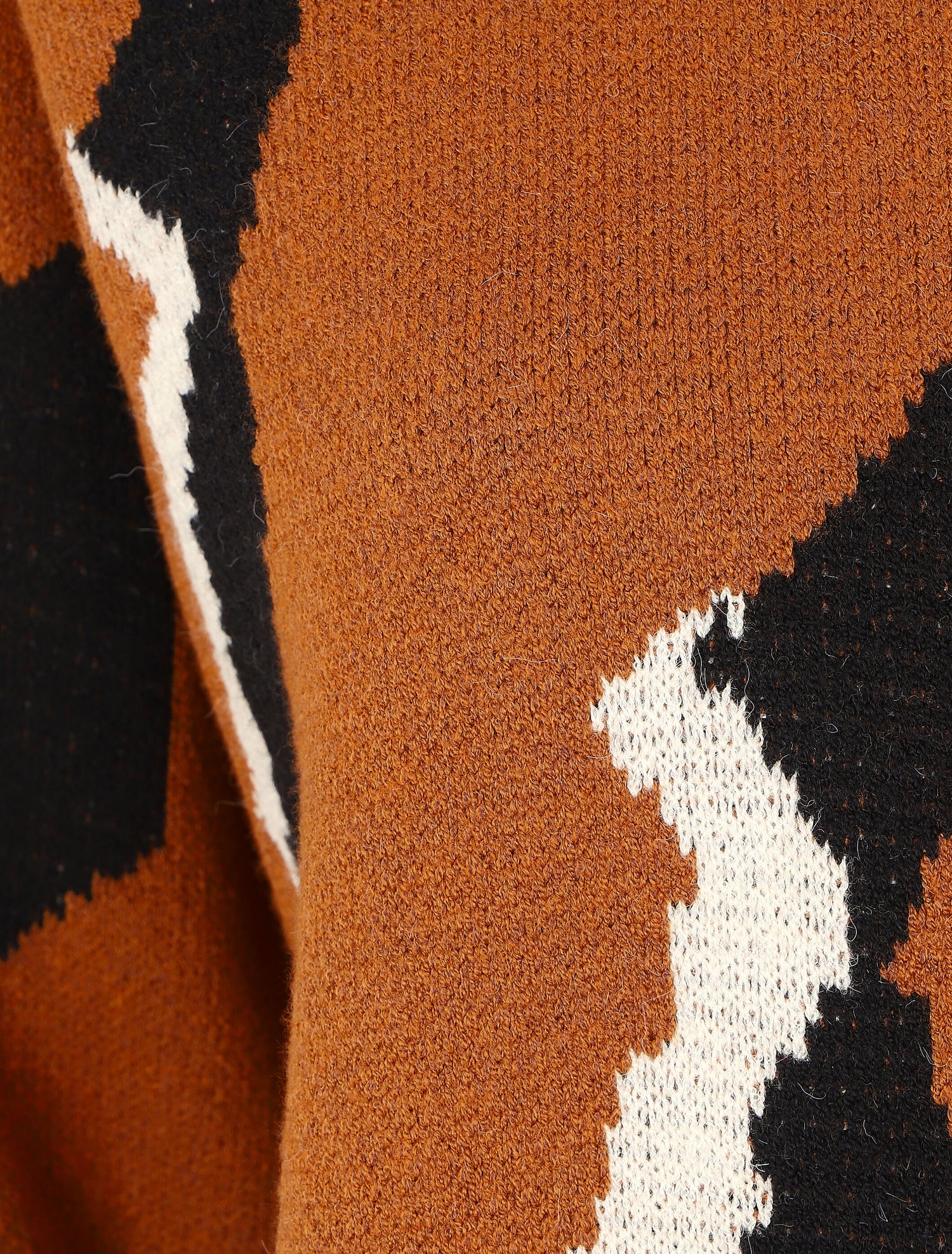 Pull en laine mélangée imprimé vintage - Marron - 3