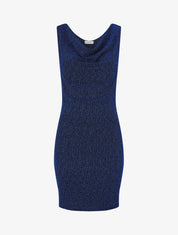Robe moulante pailletée à col bénitier - Bleu - 1