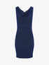 Robe moulante pailletée à col bénitier - Bleu - 1