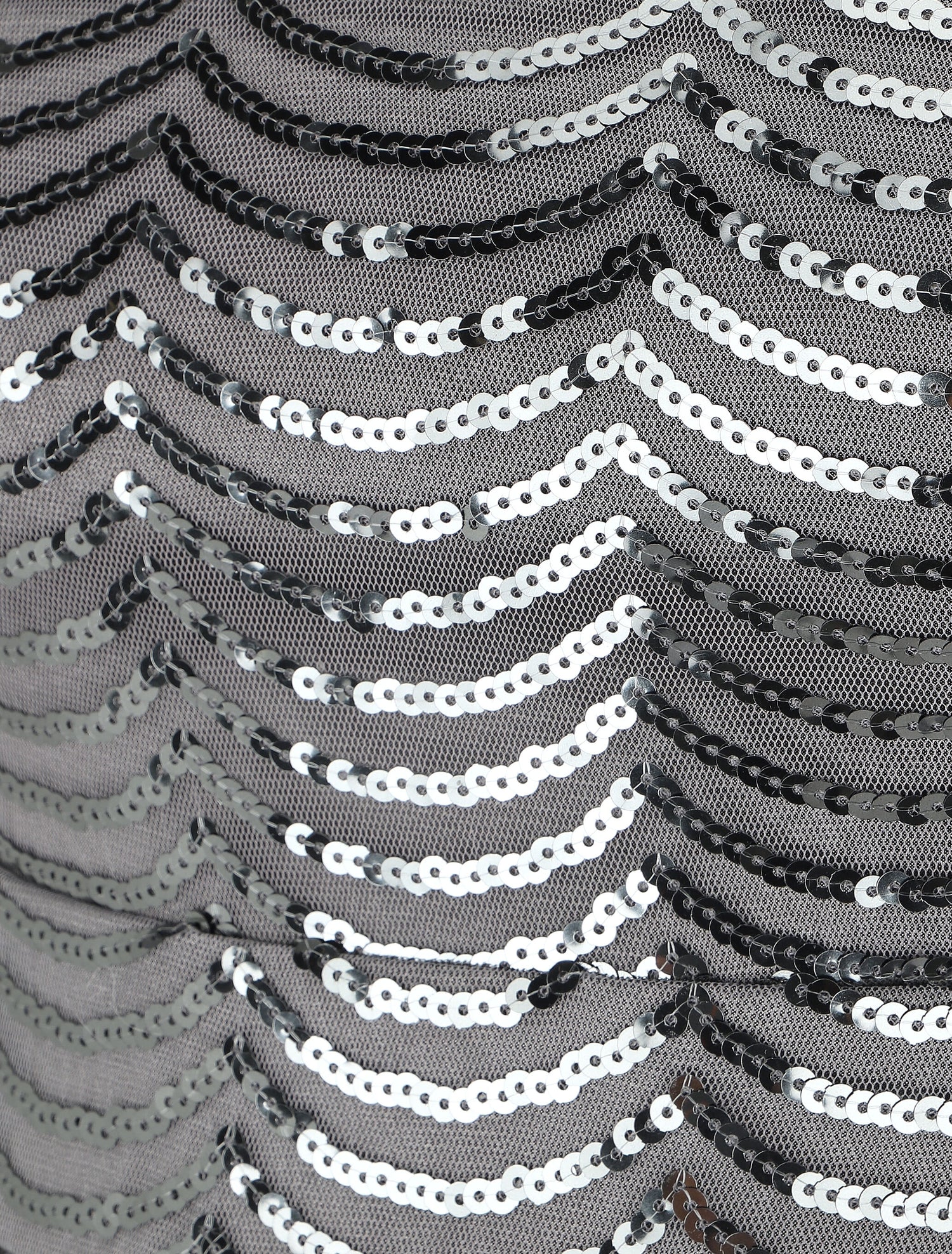 Robe mi-longue à sequins coupe moulante - Gris - 3